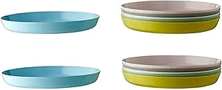 Plastic 12 Plate Set, Multicolour