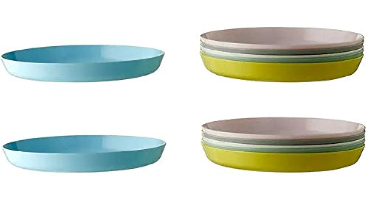 Buy Ikea Plastic Plate Pack of 12, Multicolour Online at Low Prices