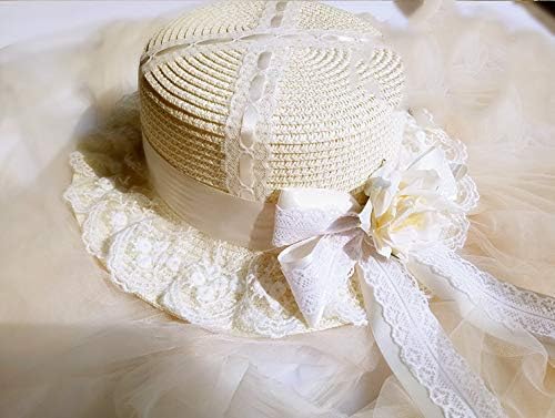 Amazon Co Jp 姫洋服 ロリータ 帽子 レディース ハット 麦わら帽子 蝶結び付き リボン ファッション 飾り付き ゴシック 白 服 ファッション小物