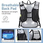 Lightweight Hydration Backpack, Running Backpack with 2L Water Bladder, Hydro Water Daypack for Cycling Hiking Rave for Men Women - Image 3