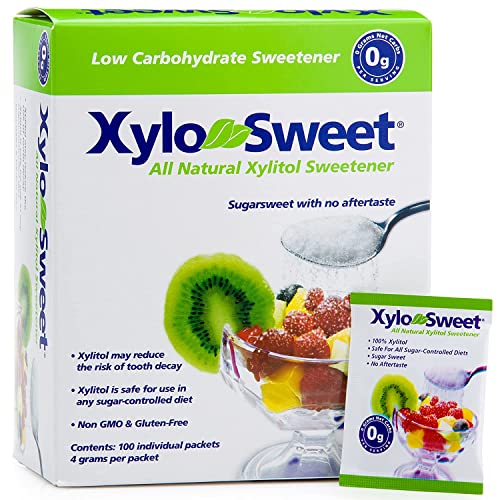 Xlear XyloSweet Plant Sourced Xylitol Sweetener - Pure Natural Sugar Substitute Granules Non-GMO Gluten-Free 100 Packets (Pack of 3)