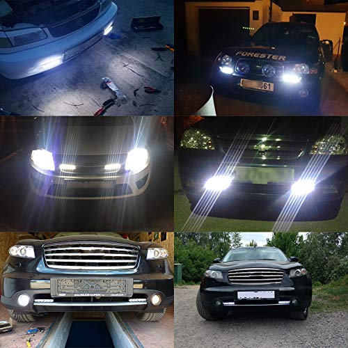 Boodlied Waterproof Daytime Running Lights Drl Kit High/Low Beam High Power 6 Leds Spot Fog Lamp Universal Fit For Car Suv Vehicle Dc12V 6000K Xenon White.2-Pack. #TOP6