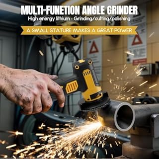 12V Mini Cordless Angle Grinder, Mini Angle Grinder Tool with 3 in Grinding Disc, 19500 RPM, 6 Cutting Discs, 2pcs Batteries, Cordless Angle Grinder Tool Kit for Cutting Polishing and Grinding