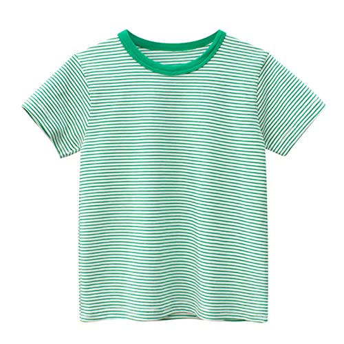 Toddler Kids Baby Boys Girls Striped Short Sleeve Crewneck T Shirts Tops Tee Clothes for Children Youth