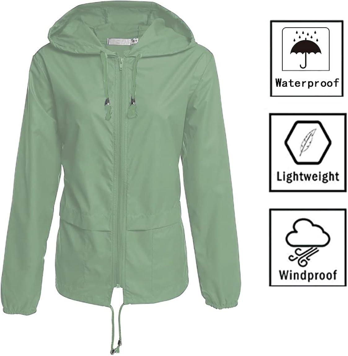 Miniatura 4 de Hount - Chaqueta impermeable para mujer, impermeable ligero con capucha y plegable para la lluvia y actividades al aire libre (tallas S-3XL)