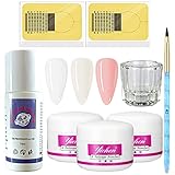  Warm Girl Kit para Uñas Acrilicas Completo Decoración Uñas Acrilicas Porcelana para Uñas Kit Blanco Rosa Transparente