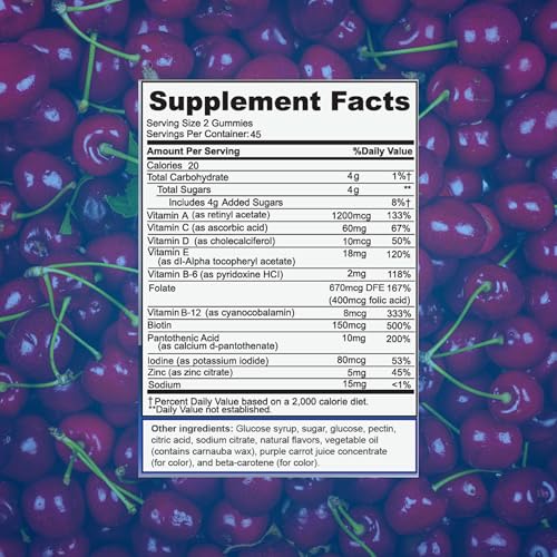 Image of Focus Fruit Flavored Multivitamin Gummies, Gluten Free, 90 Count | Daily immune system support supplement to fill in nutrition gaps and help boost energy levels, made in USA, 45-day supply