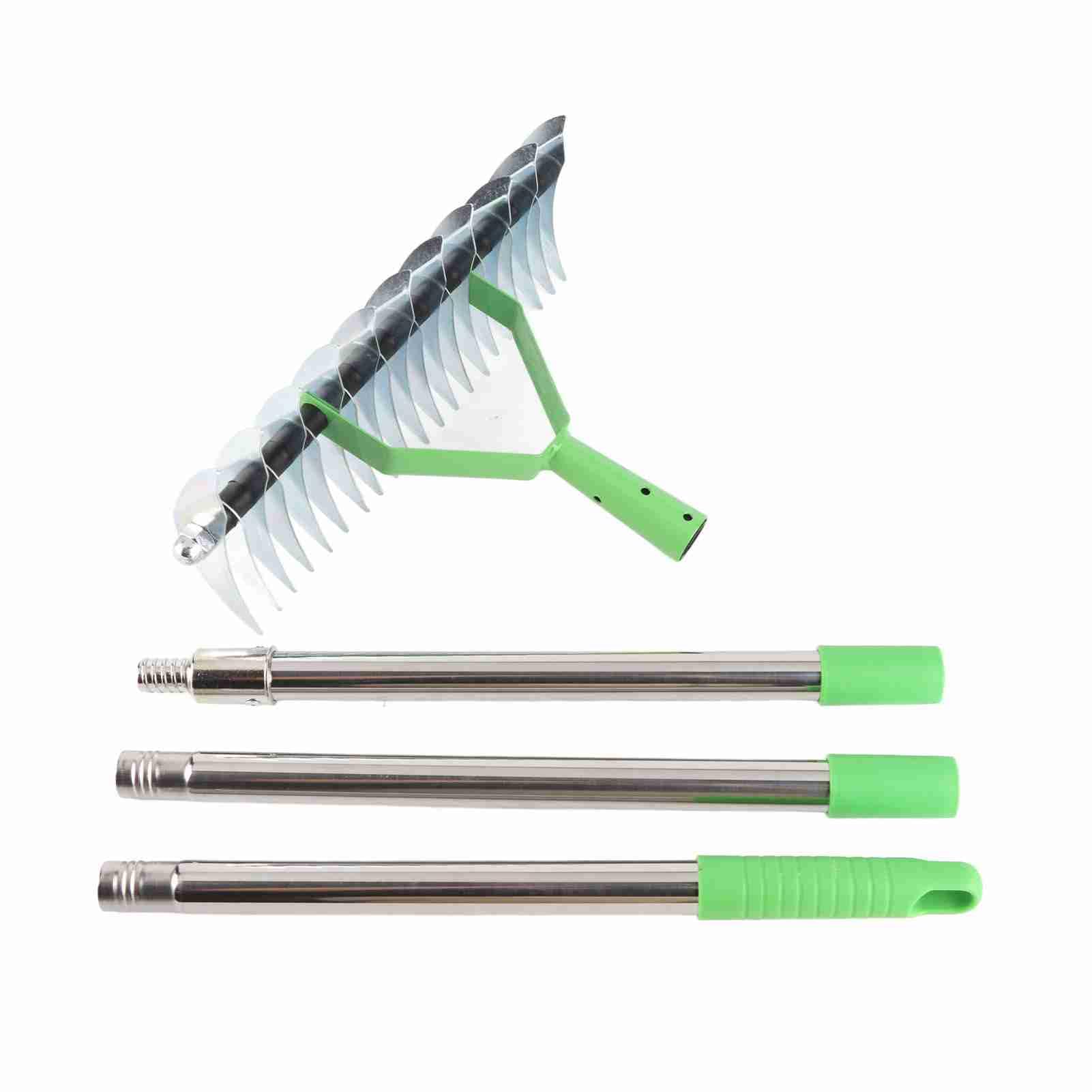 Rastrello Per Paglia E Detriti 36 Cm – Denti Curvi In Acciaio Inox – Attrezzo Da Giardinaggio Per Prato - 4