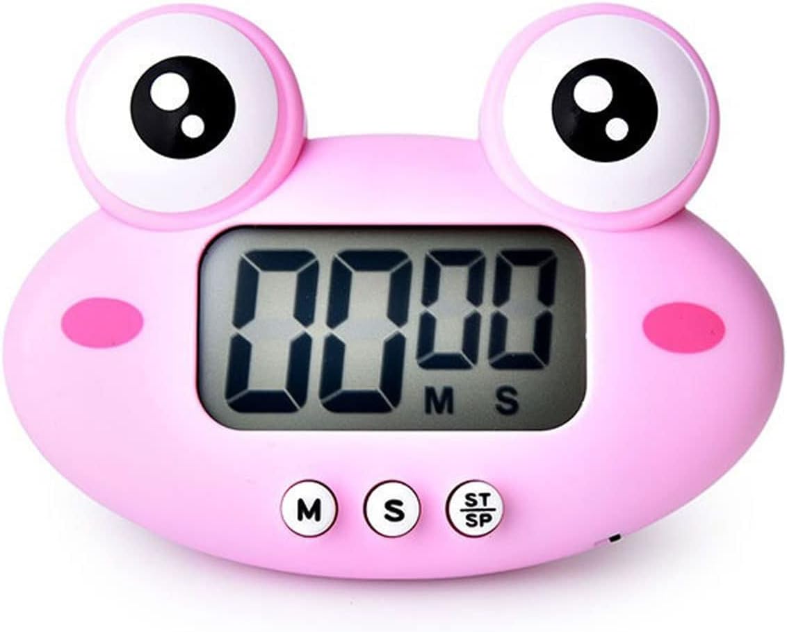 Round Timer Cute Frogs Kitchen Electronic Digital Timer 1-99 Minutes Cooking Study Work Timer Reminder for Shop Home Kitchen Gadget Gift (Color : Green) ()