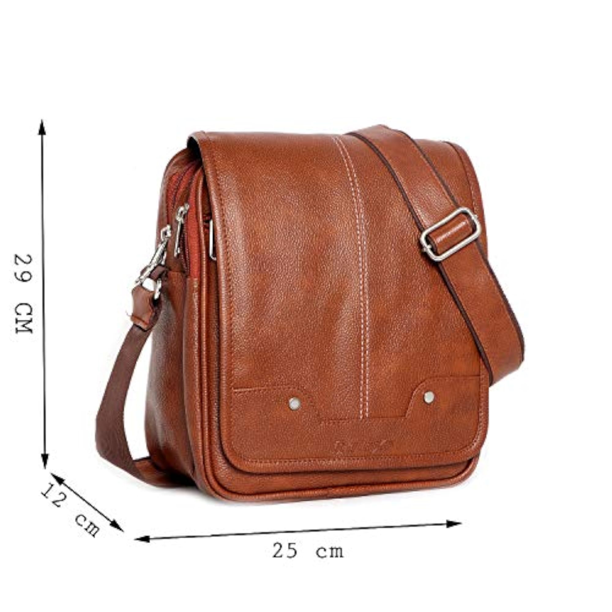 Men's Synthetic Leather Cross Body Travel Messenger Bag