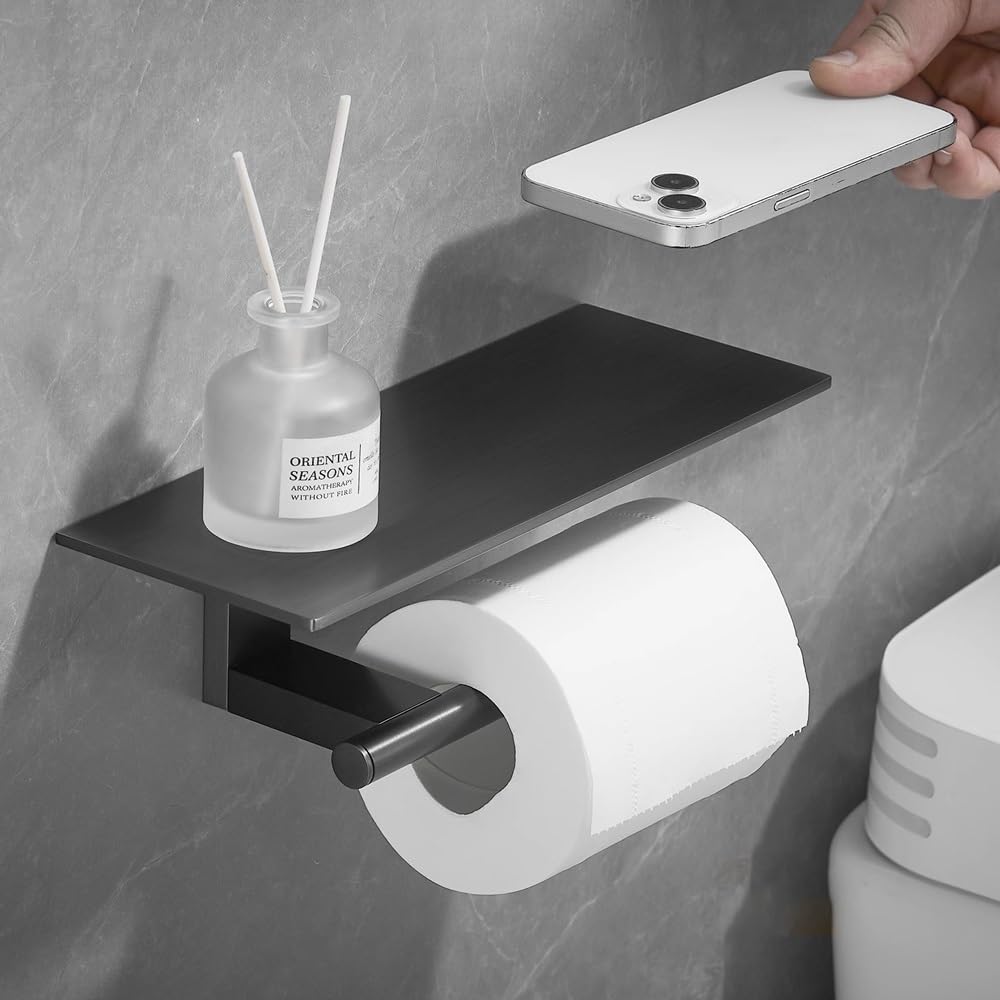 Portarotolo for Carta igienica con ripiano, portarotolo in Rame da Parete, portarotolo for Carta igienica con ripiano for Telefono, antiruggine for Bagno