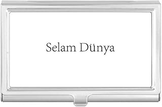 Hello World Turkish Business Card Holder Case Pocket Box Wallet