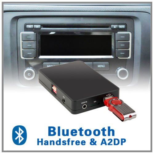 Coche manos libres Bluetooth A2DP adaptador de cambiador de CD vw volkswagen jetta T5u00a0EOS de conejo Fox 12pin RCD 200u00a0210u00a0300u00a0310u00a0500u00a0MFD2