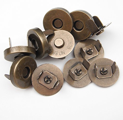 All In One 10 Sets Magnetic Button Clasp Snaps For Sewing Craft Bag Clothing Scrapbooking No Tools Required (18Mm, Antique Bronze) #TOP1