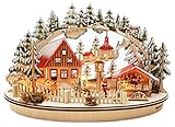 Wichtelstube-Kollektion LED Schwibbogen Oval Weihnachtsmarkt im Erzgebirge Schwippbogen Leuchter