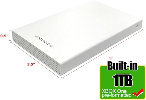 Miniatura 2 de Avolusion HD250U3-WH 1TB USB 3.0 Disco duro externo portátil para juegos (para Xbox One X, S, Gen1, preformateado)