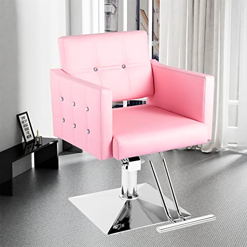 Hicomony Pink Salon Chair For Hair Stylist, Height Adjustable Hydraulic Barber Chair 360 Degree Swivel, Beauty Spa Styling Hairdressing Tattoo Equipment For Women (Pink) #TOP7