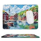 小型 ゲーミング マウスパッド 町の波止場 キーボードパッド マウスマット デスクマット 小型 ゴム底 エレコム 光学式 マウス対応 滑り止め 耐久性 良い おしゃれ かわいい 防水 サイバーカフェ オフィス最適 適度な表面摩擦 男性のプレゼント 30x25 cm jp-1057