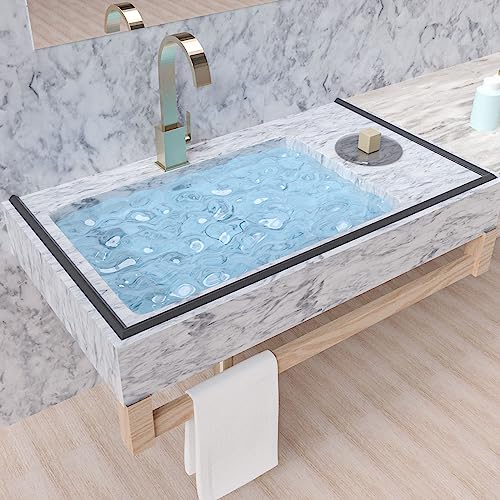 Image of Collapsible Shower Threshold Water Dam, Shower Door Water Dam Barrier, Dry and Wet Separation Door Dam Water Stopper Kitchen Shower Threshold Silicon Water Blocker(67Inch)