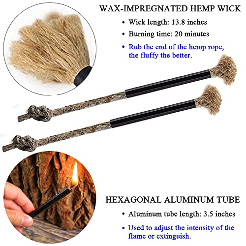 Otxeer Fire Starter Survival Tool, Magnesium Ferro Rods Fire Starter Kit Waterproof Emergency, Wick Hemp Cord Tinder Paraffin Wax, Multifunctional Bag Large Hook (Black) #TOP3