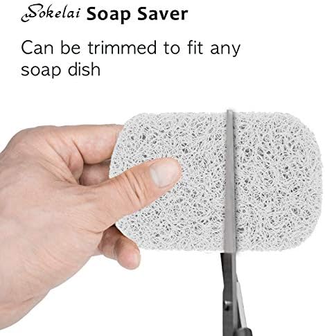 8 PCS Bar Soap Saver Soap Lift Pad Fits All Soap Dish Tray Sizes, Efficient Draining BPA Free Shower and Bath Soap Dish Holder to Keep Soap Dry for Bathroom Kitchen (White, Dark Grey)