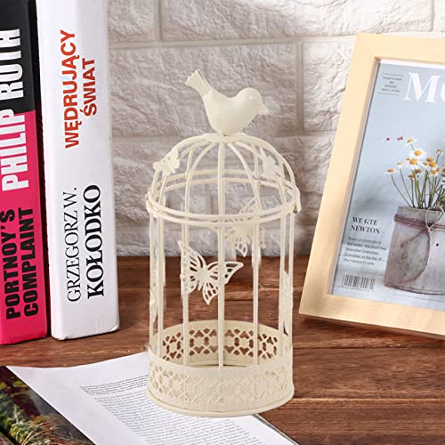 Tomotato TOMOTATOOVUTBS7PEQ-12 Candle Holder, Cage Shape Candlestick Hollow Out Candle Stand With Bird Decor Tea Light Candle Holders Bird Cage Decor thumb #3
