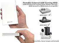 Vista 3 de Avolusion HD250U3-WH 1TB USB 3.0 Disco duro externo portátil para juegos (para Xbox One X, S, Gen1, preformateado)