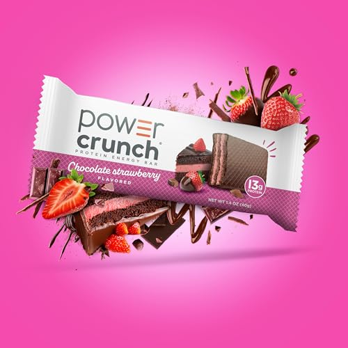 Image of Power Crunch Protein Energy Wafer Bars, Chocolate Strawberry, 1.4 Ounce (12 Count)
