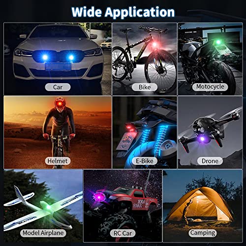 Pifoog Led Anti-Collision Strobe Lights With Remote Wireless 7 Colors Usb Charging Light Trucks Motorcycle Car Drone Bike Emergency Warning Strobes Lights Night Signal Flashing Lights 4Pcs #TOP1