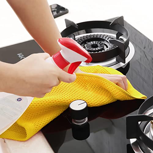 Image of Homaxy 100% Cotton Waffle Weave Kitchen Dish Towels, Ultra Soft Absorbent Quick Drying Cleaning Towel, 13 x 28 Inches, 4-Pack, Yellow