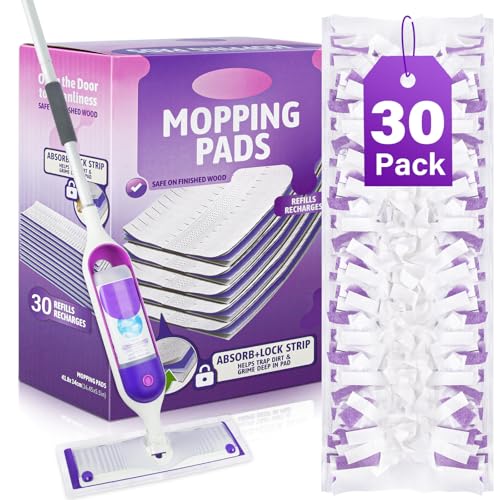 EHADOO Mop Pads Refills for Swiffer Power Mop: 30 Pcs Wet Dry Disposable Pad for Multi-Surface Floor Cleaning - Mopping Replacement for Tile Hardwood - Sweeping Cloths for Home Kichen
