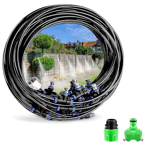 EMSgo 噴霧ノズル 灌漑システム 自動散水セット 20M散水ホース 庭 噴霧ノズルスプレー ガーデン 芝生 水やり ミストシャワー 屋外 園芸 散水器 ガーデニング 自動 散水用具 散水用 家庭園芸 植物 点滴灌漑 温室加湿 散水用具 家庭園芸セット