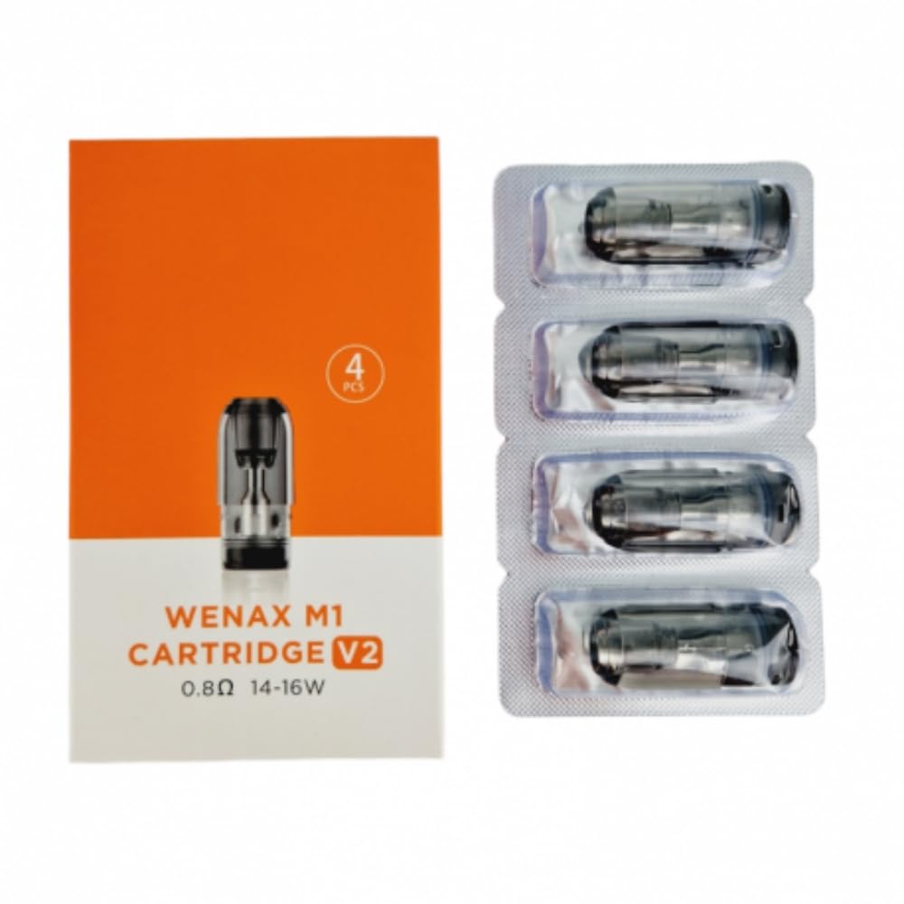 For Geekvape Wenax M1 Cartridge V2 (2 ml 0,8  Confezione da 4) [MTL 14-16  W] Cartuccia Pod Adatto per Kit Wenax M2 Vape Pen Wenax M Starter Kit Wenax  ...