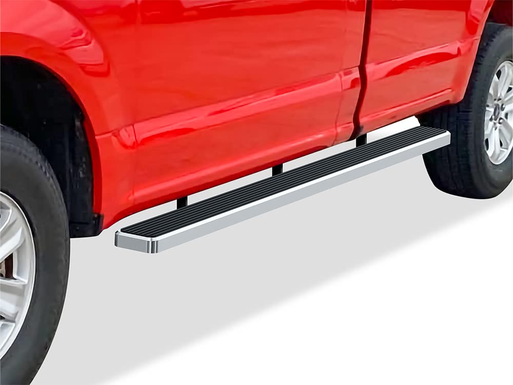 APS Wheel to Wheel Running Boards 5in Compatible with Ford F150 2015-2026 Regular Cab 6.5ft Bed & F-250 F-350 Super Duty 2017-2026 304 Stainless Steel