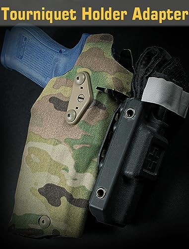 EralcNa Tactical Holster Adapter Tourniquet Holder Mount QLS Police Gear Accessories Belt Attachment,BK