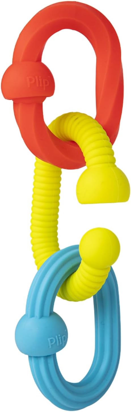Little Brainies Plip Grips | Colourful Silicone Rings with Varied Textures That Link Together and Pop Apart | Teething Toys for Baby | Baby Sensory Toys