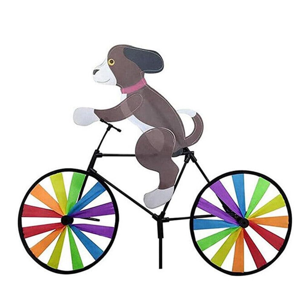 CTRLZS 1 Piece Bike Wind Spinner Bike Garden Wind Spinner Ornaments As Shown Plastic Cute Animal Sculpture Bicycle Spinner Windmill for Lawn C