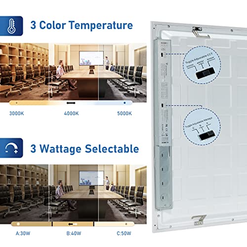Image of CycevSun 6-Pack 2x4 LED Flat Panel Light Drop Ceiling, 30 /40 /50W Selectable