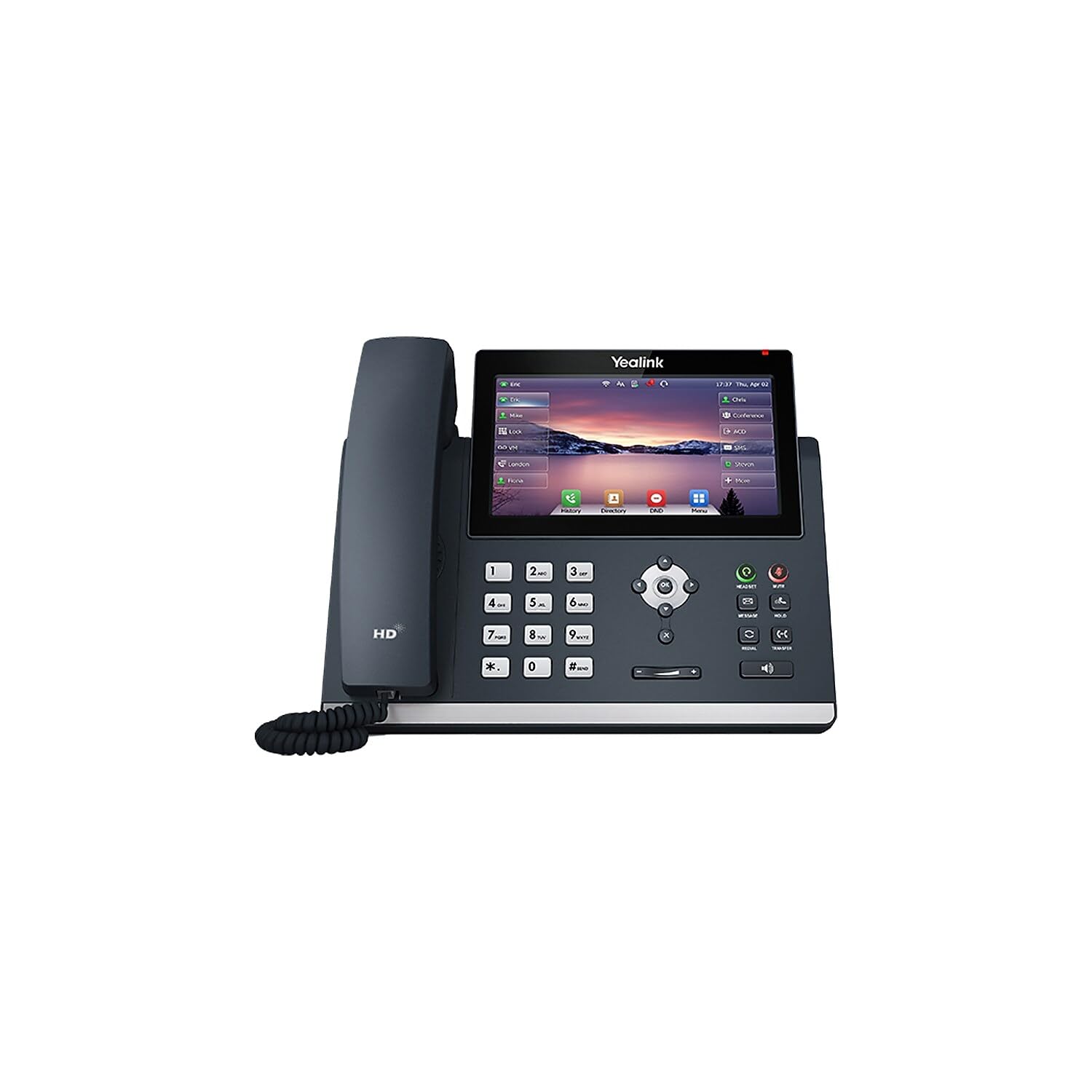 YealinkT48U Yealink Ultra Elegant Touchscreen IP Phone, 16 Lines. 7-Inch Color Touch Screen Display. Dual USB Ports, Dual-Port Gigabit Ethernet, PoE, Power Adapter Not Included (SIP-T48U)