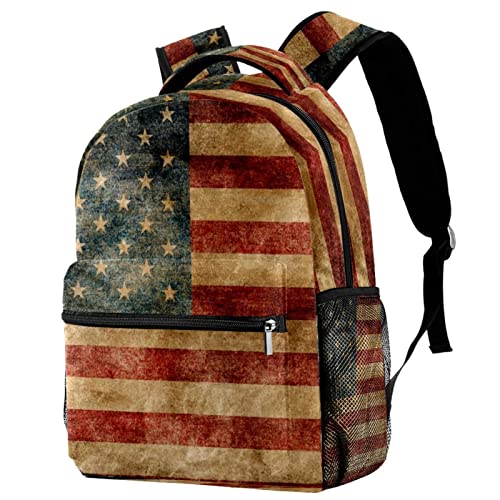 Mochila para portátil resistente con bandera estadounidense para evitar dolor de espalda