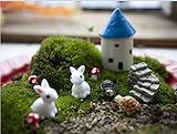 Ginsco 10pcs Miniature Fairy Garden Dollhouse Mediterranean Style DIY kit