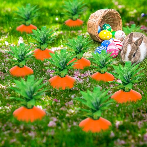 Silipull 12 Set Easter Yard Carrot Decorations Garden Stake Fade Resistant Carrot Yard Stake Outdoor Plastic Rustic Sign for Easter Home Lawn Spring Party Supplies 2026 Upgraded Quality Material by Silipull - Image 4