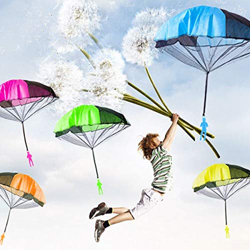 Monyus Parachute Toy 10 PCS Children\'s Flying Toys Tangle Free Throwing Hand Throw Parachute Army Man Toss It Up and Watching Landing Outdoor Toys for Kids Gifts