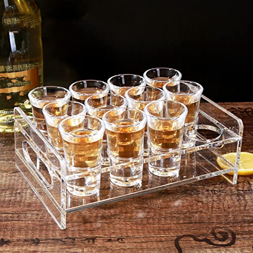 Uonlytech Acrylic Stand Bar Drinkware Acrylic Holder Shot Glass Holder Transparent Holder Whisky Cups Rack Wine Glass Rack Cup Display Rack Shot Glass Rack Shot Glass Organizer