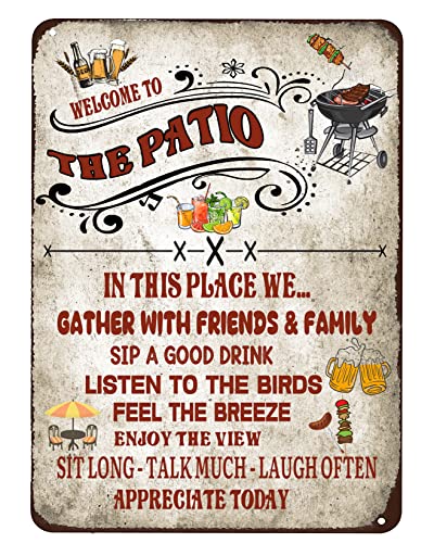 Welcome to the Patio Sign, 8x12 inch Outdoor Decor