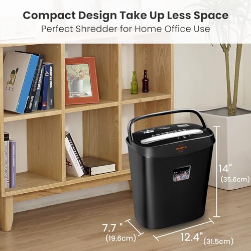 Image of VidaTeco Micro-Cut Paper Shredder 10-Sheet Shreds Paper /Card /Staple /Clip Paper Shredder for Home Office Security Level P-4 Jam Proof System 15L Pullout Basket