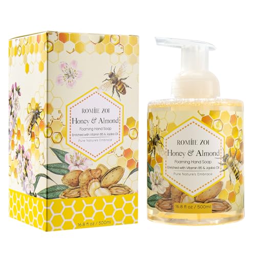 Image of ROMIIE ZOI Foaming Hand Soap, Honey & Almond, 500ml / 16.8fl.oz | With Gift Box, Gentle cleansing, nourishes skin without drying