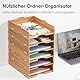 Tonsmile Ablagefächer Stapelbar, 6 STÜCK Büro Organizer Schreibtisch Briefablage Holz für Ablage Schreibtisch/Ablagefächer/Dokumentenablage/Papierablage Aktenablage A4