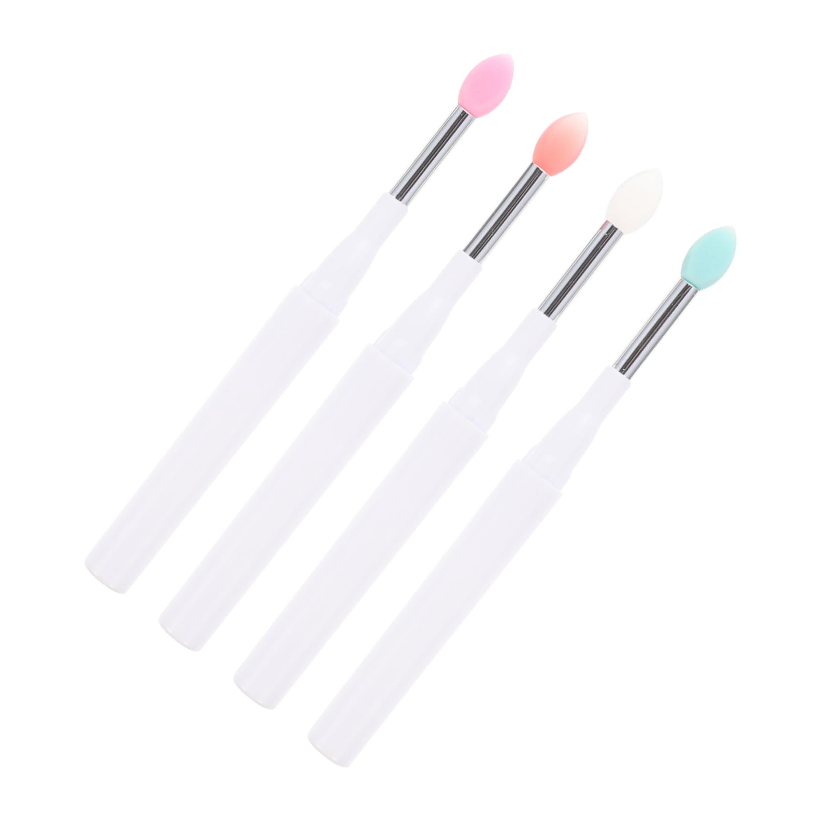 Ipetboom 4Pcs Silicone Lip Brushes Comfortable Makeup Applicators for Smooth Lip Color and Expert Lines for Eyeshadow and Liquid Cosmetics Portable Beauty Tools for Travel