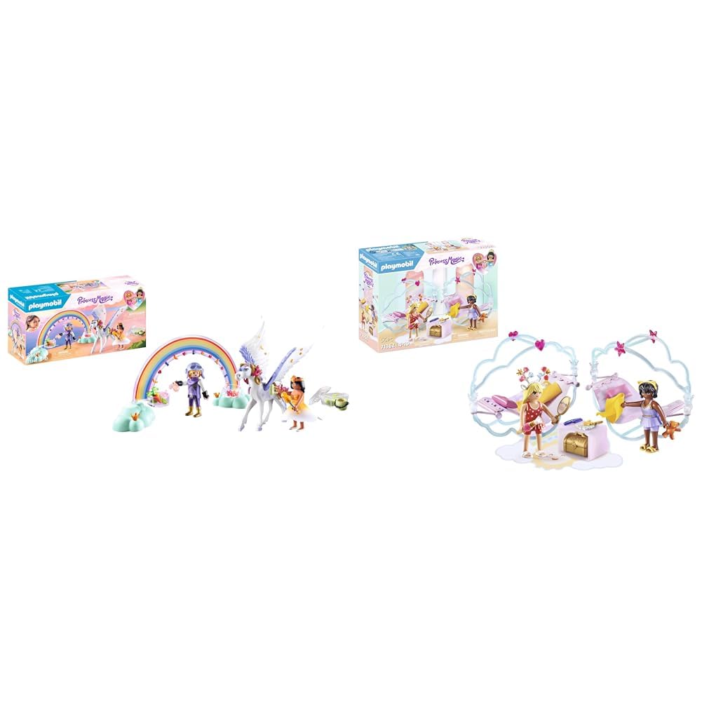 PLAYMOBIL Princess Magic 71361 Himmlischer Pegasus mit Regenbogen & Princess Magic 71362 Himmlische Pyjamaparty